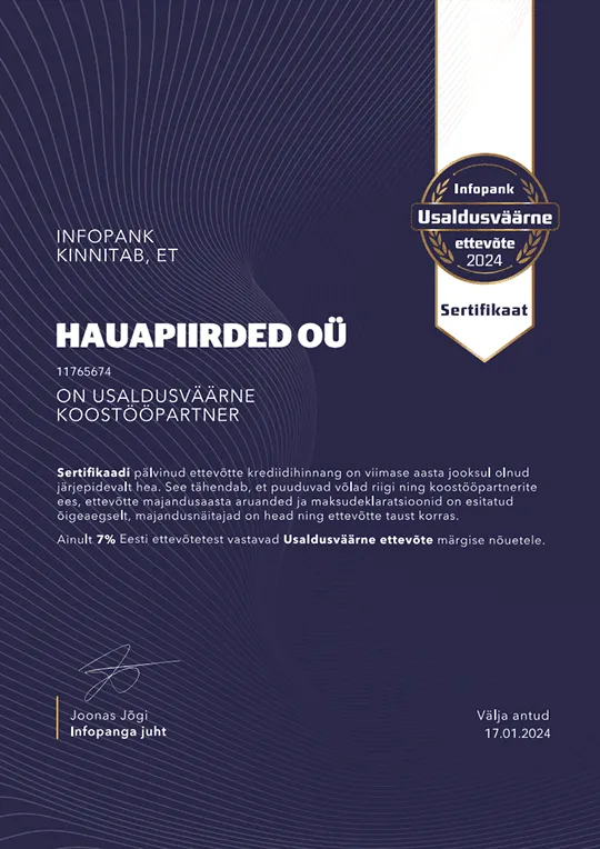 Ettevõtte sertifikaadid